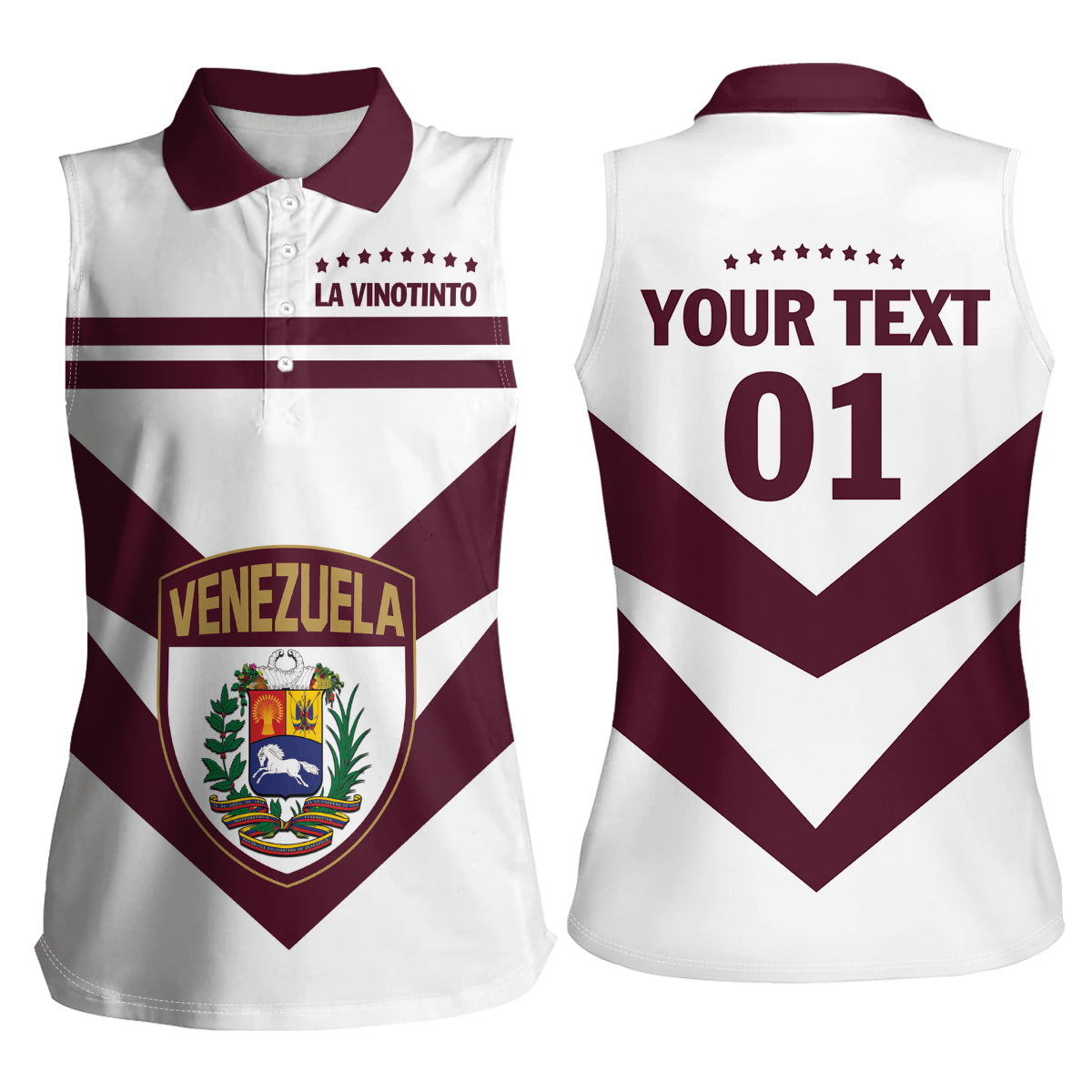 Personalized Venezuela 2024 Football Women Sleeveless Polo Shirt Mano tengo fe La Vinotinto - Wonder Print Shop