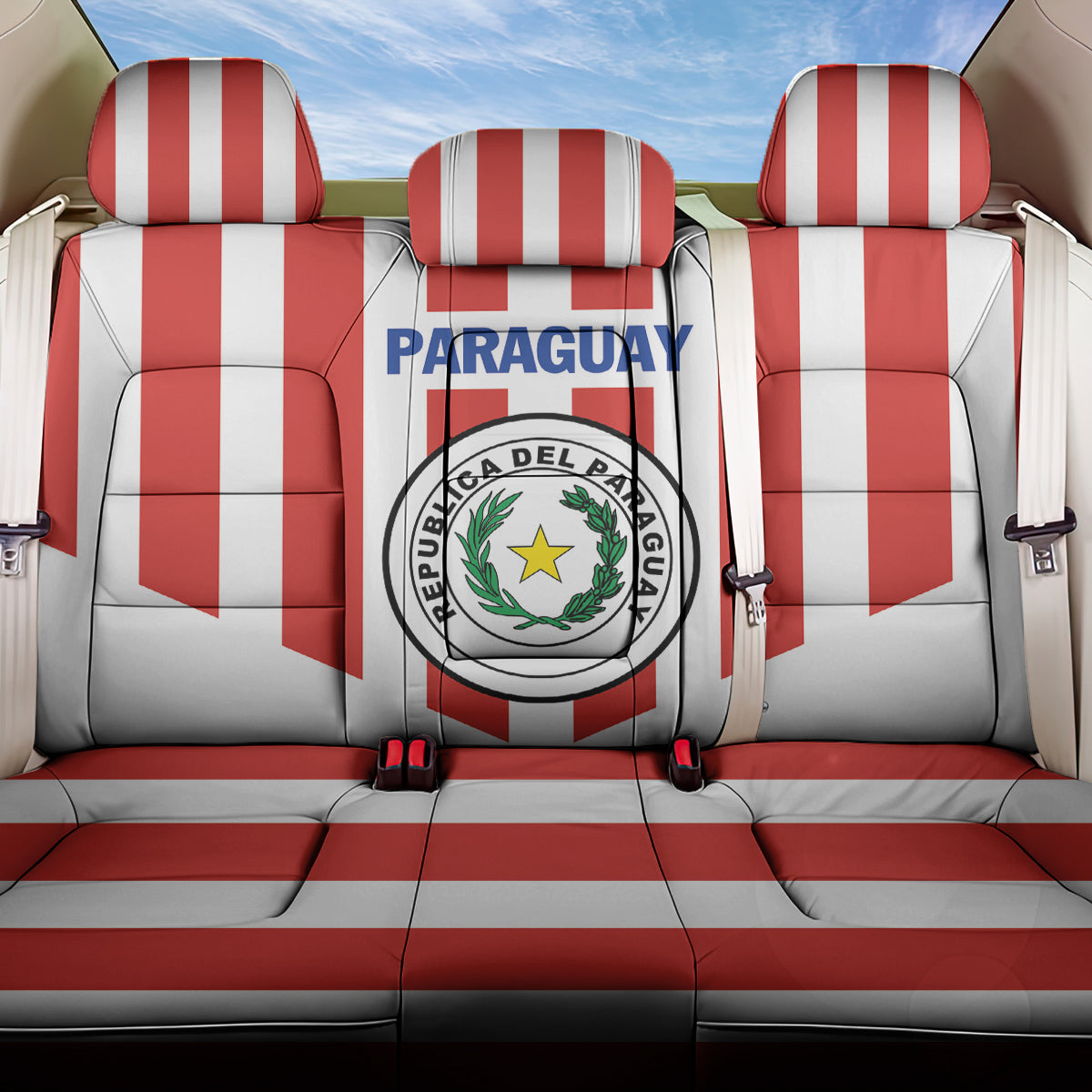 Paraguay 2024 Football Back Car Seat Cover Come On La Albirroja - Wonder Print Shop