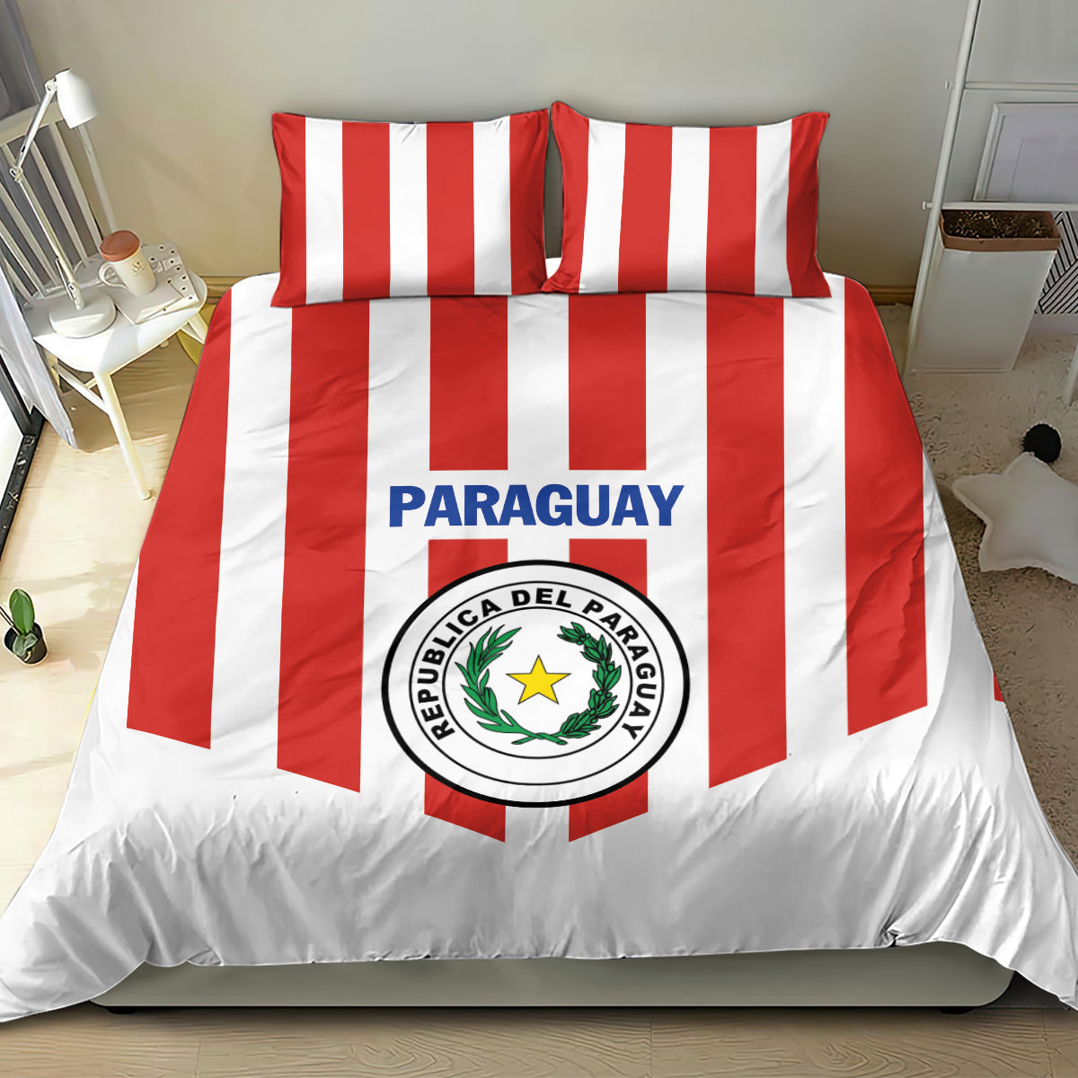Paraguay 2024 Football Bedding Set Come On La Albirroja - Wonder Print Shop