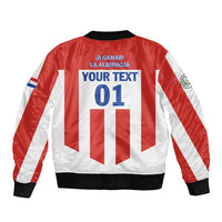 Personalized Paraguay 2024 Football Bomber Jacket Come On La Albirroja - Wonder Print Shop