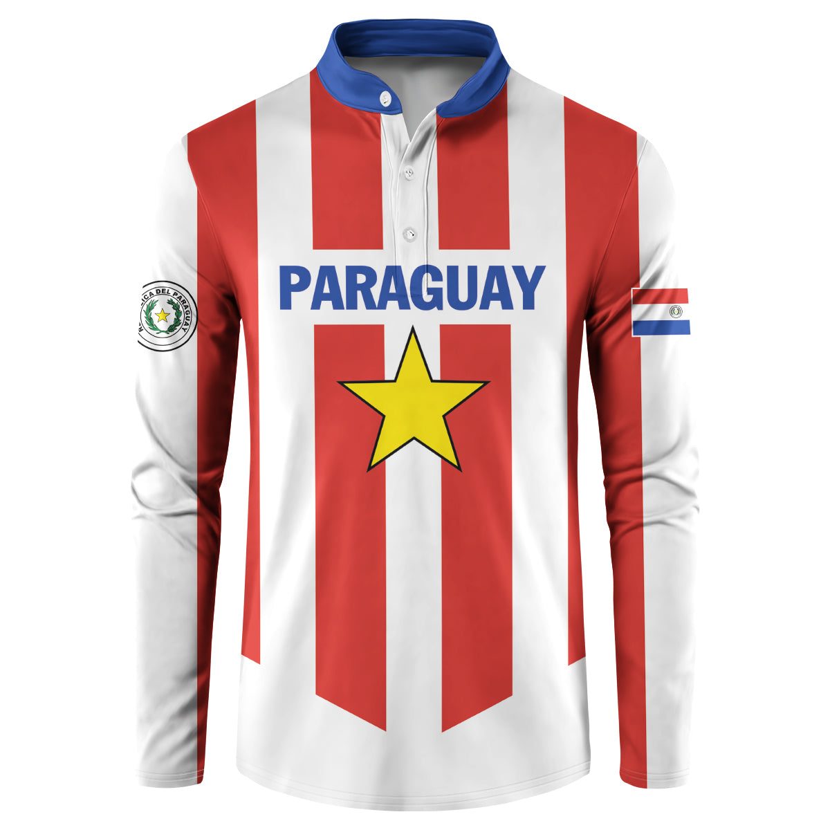 Personalized Paraguay 2024 Football Button Sweatshirt Come On La Albirroja