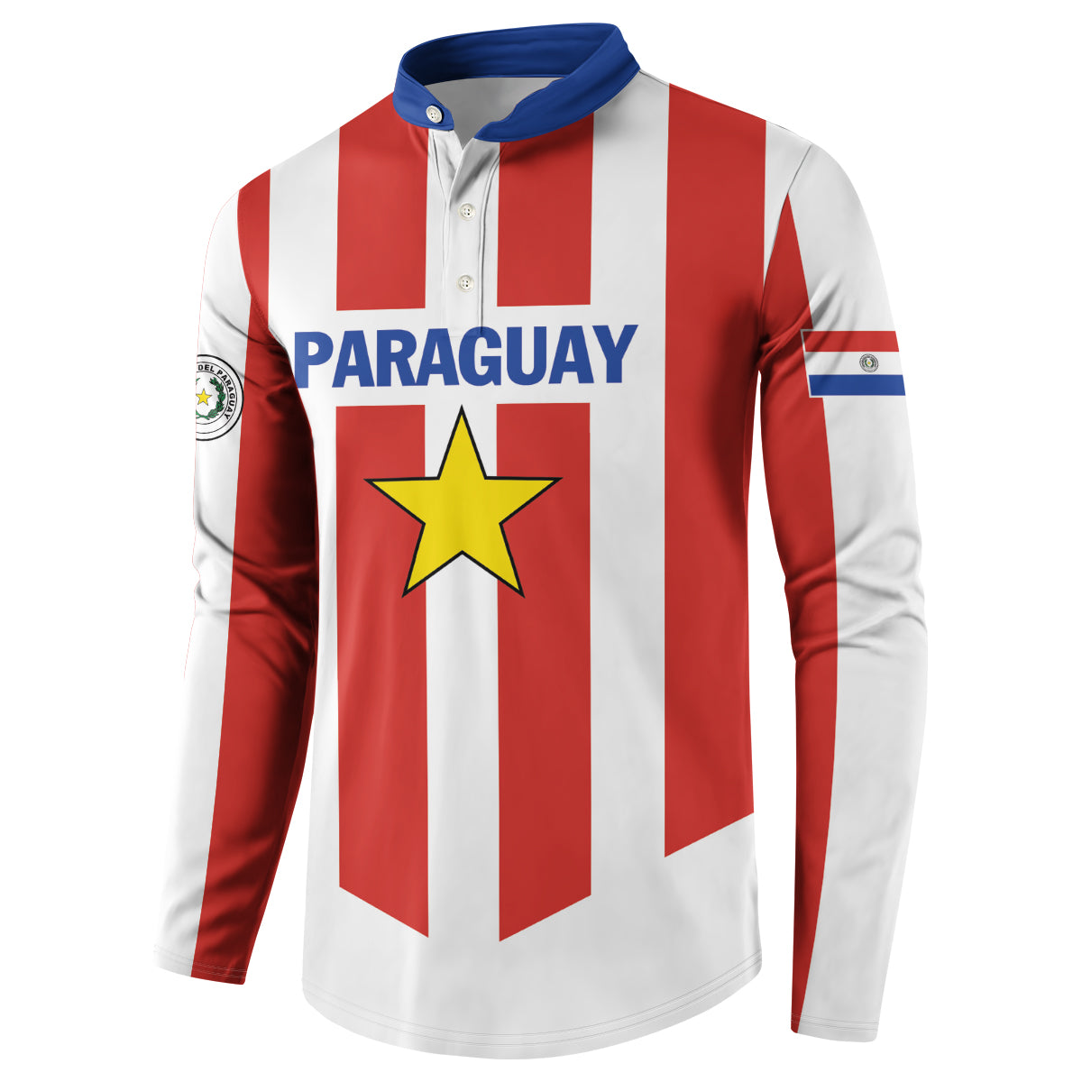 Personalized Paraguay 2024 Football Button Sweatshirt Come On La Albirroja - Wonder Print Shop