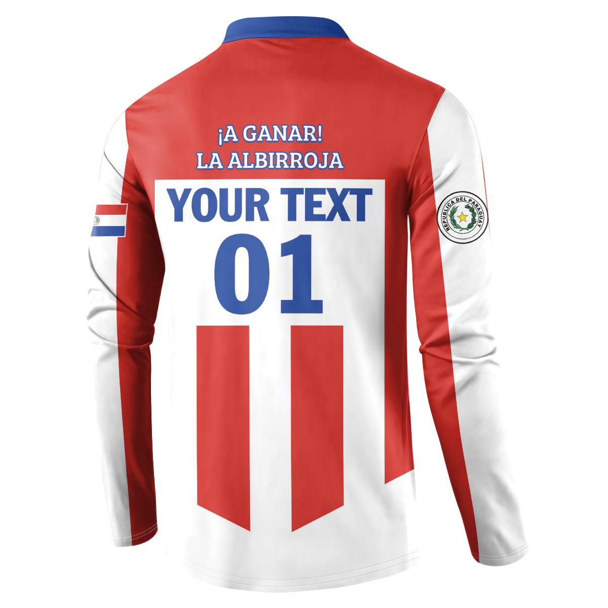 Personalized Paraguay 2024 Football Button Sweatshirt Come On La Albirroja - Wonder Print Shop