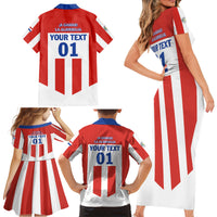 Personalized Paraguay 2024 Football Family Matching Short Sleeve Bodycon Dress and Hawaiian Shirt Come On La Albirroja - Wonder Print Shop