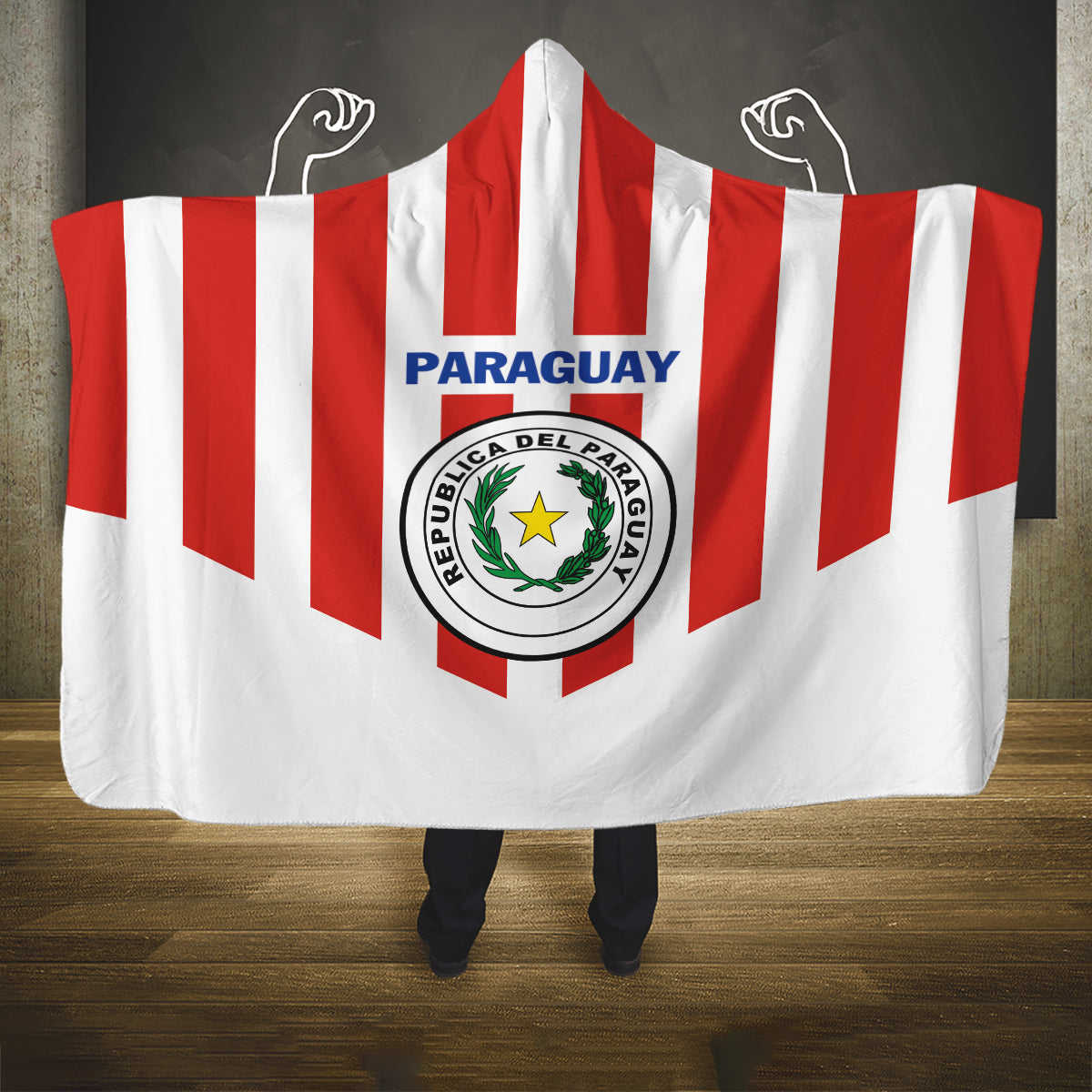 Paraguay 2024 Football Hooded Blanket Come On La Albirroja