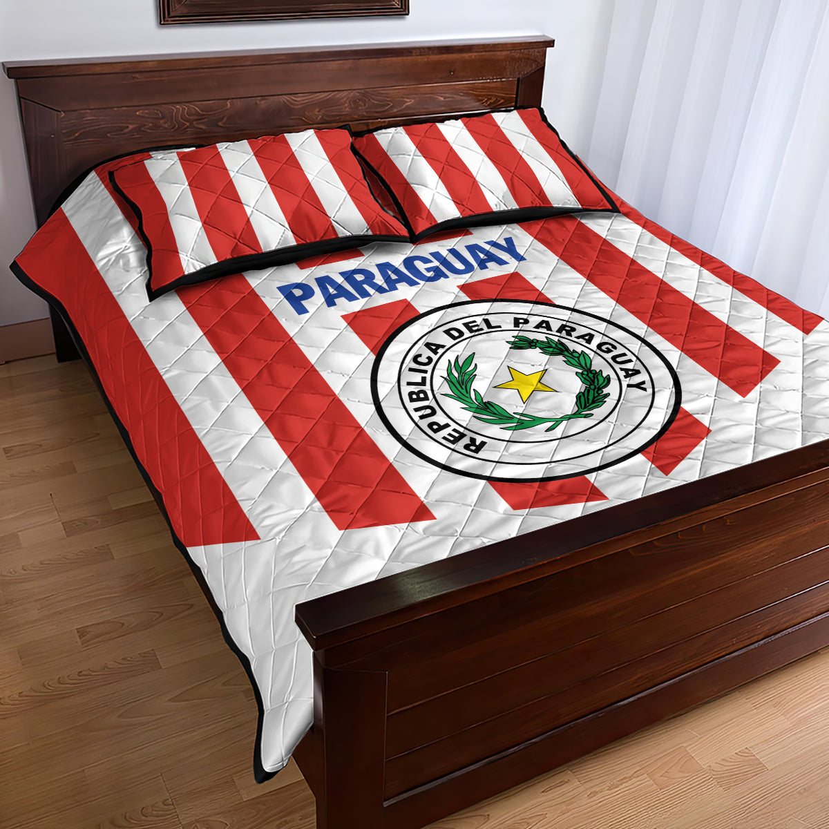 Paraguay 2024 Football Quilt Bed Set Come On La Albirroja - Wonder Print Shop
