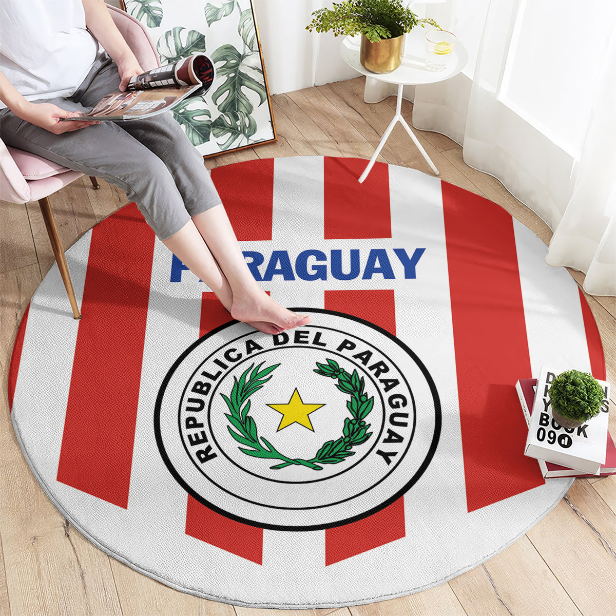Paraguay 2024 Football Round Carpet Come On La Albirroja