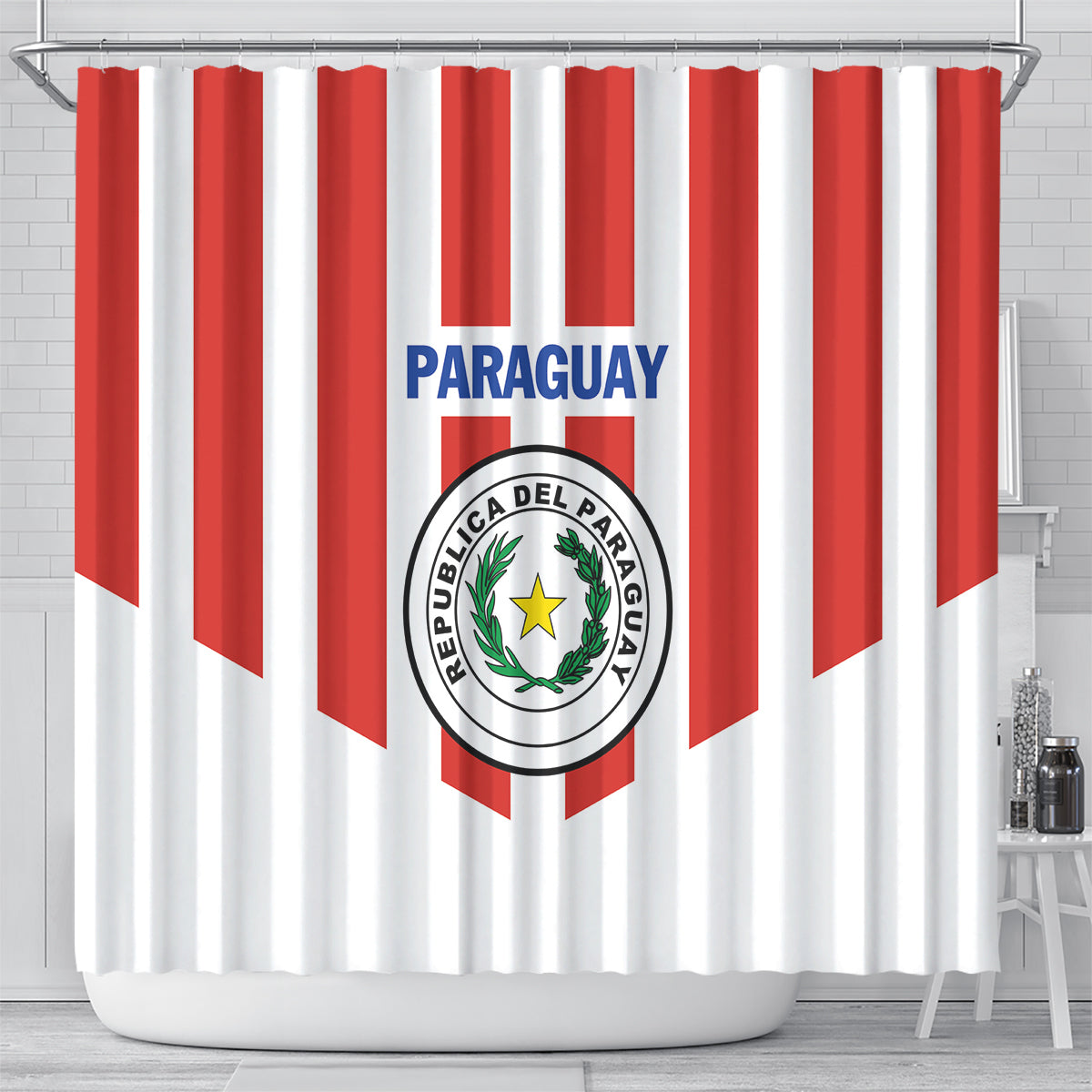 Paraguay 2024 Football Shower Curtain Come On La Albirroja