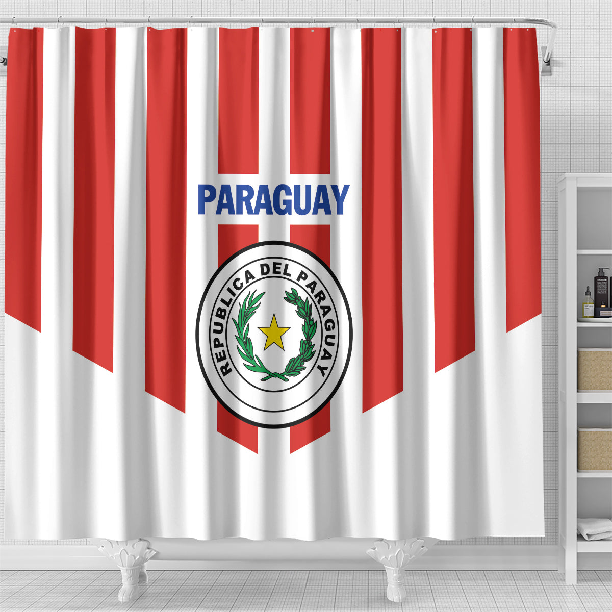 Paraguay 2024 Football Shower Curtain Come On La Albirroja