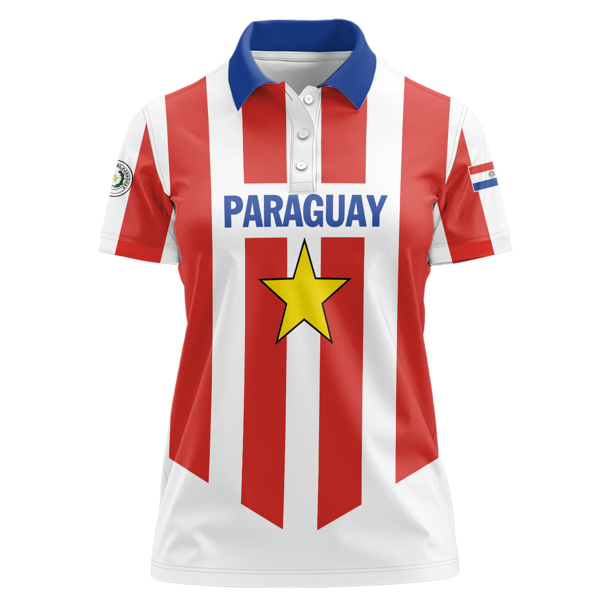 Personalized Paraguay 2024 Football Women Polo Shirt Come On La Albirroja
