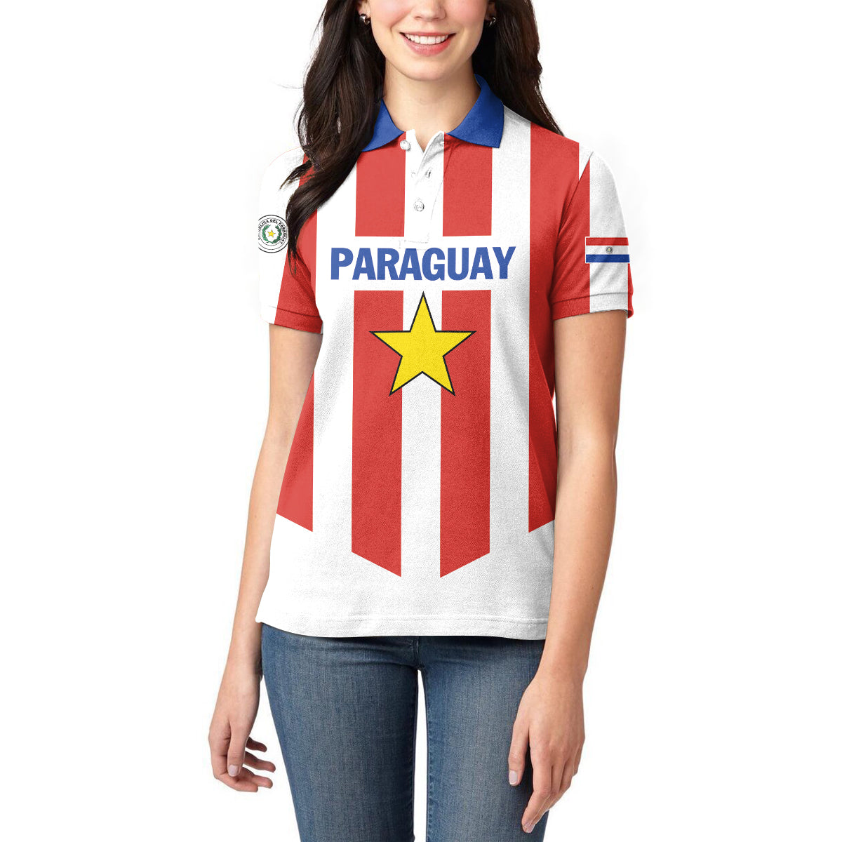 Personalized Paraguay 2024 Football Women Polo Shirt Come On La Albirroja - Wonder Print Shop
