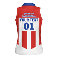 Personalized Paraguay 2024 Football Women Sleeveless Polo Shirt Come On La Albirroja - Wonder Print Shop