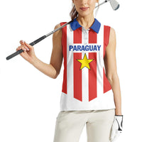 Personalized Paraguay 2024 Football Women Sleeveless Polo Shirt Come On La Albirroja - Wonder Print Shop