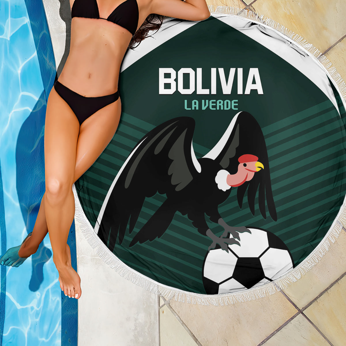 Bolivia 2024 Football Beach Blanket La Verd Go Champion - Wonder Print Shop