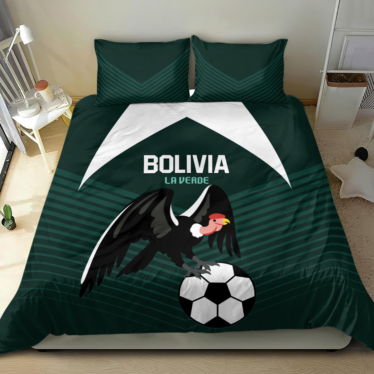 Bolivia 2024 Football Bedding Set La Verd Go Champion - Wonder Print Shop