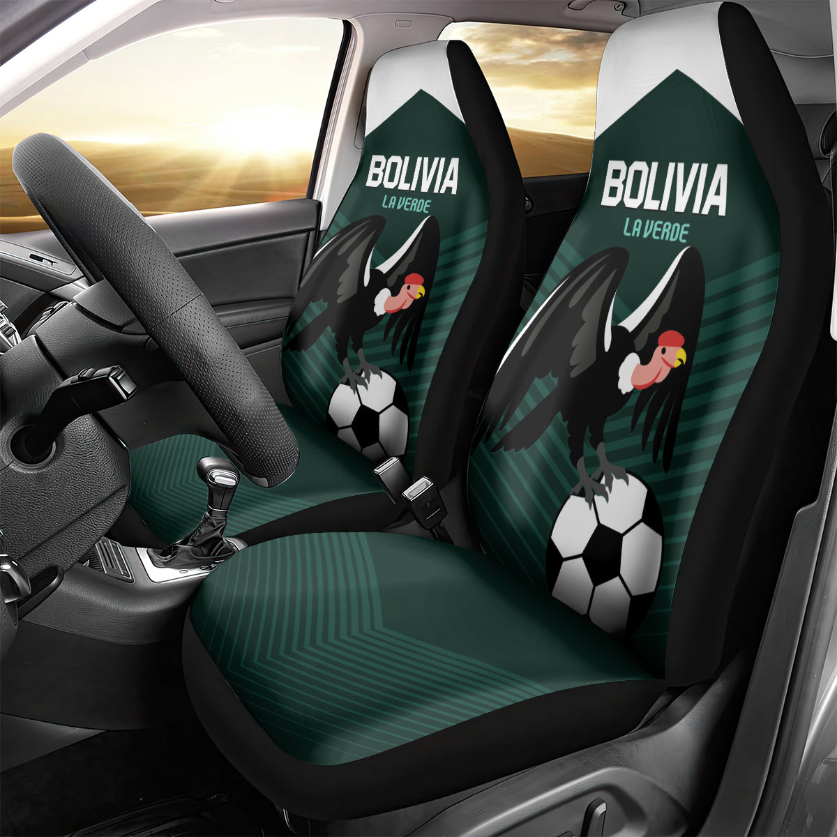 Bolivia 2024 Football Car Seat Cover La Verd Go Champion - Wonder Print Shop