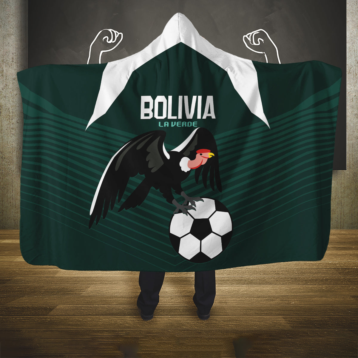 Bolivia 2024 Football Hooded Blanket La Verd Go Champion