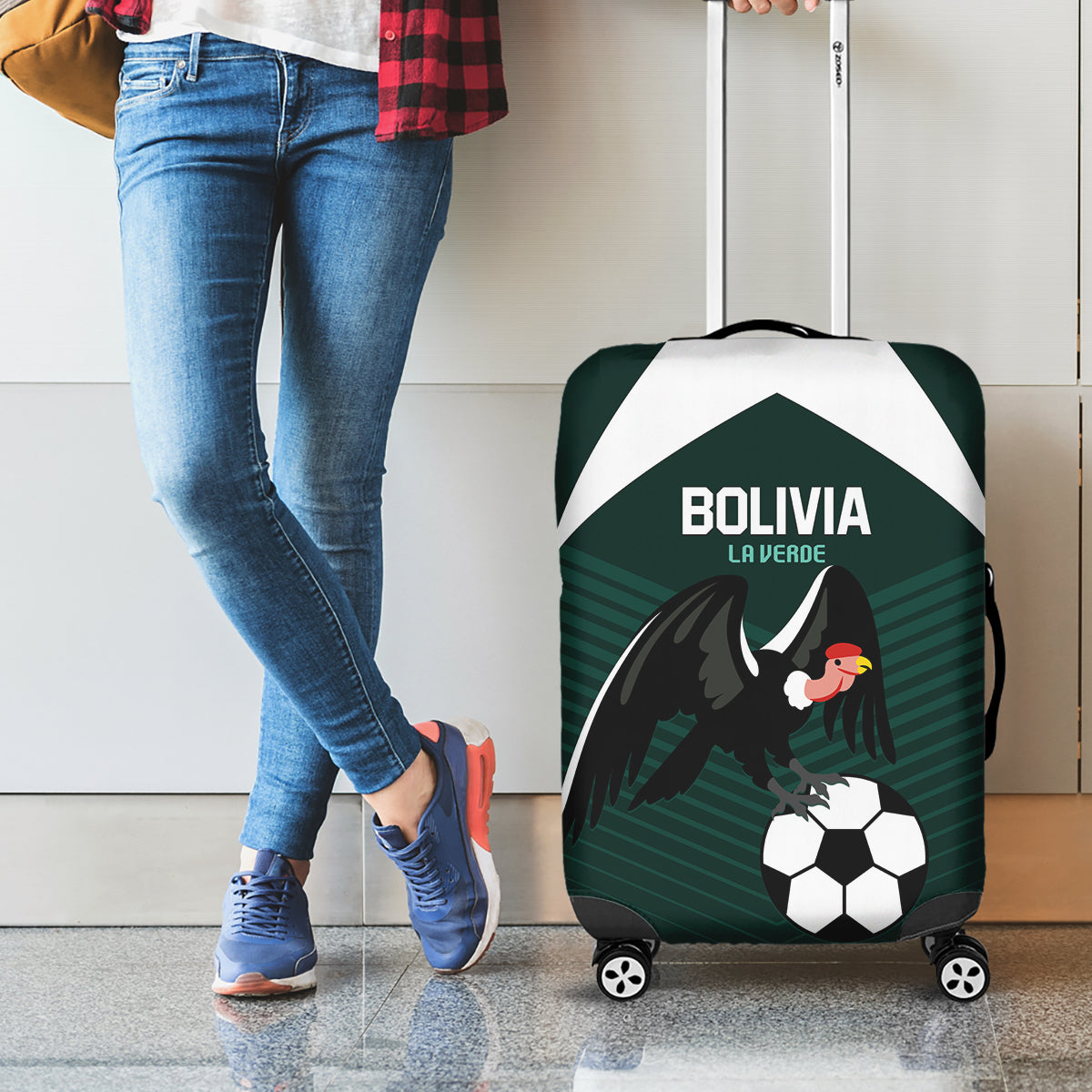 Bolivia 2024 Football Luggage Cover La Verd Go Champion - Wonder Print Shop