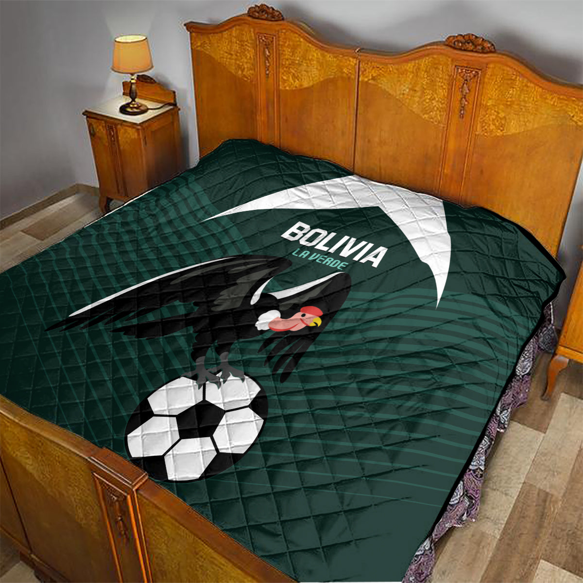 Bolivia 2024 Football Quilt La Verd Go Champion - Wonder Print Shop