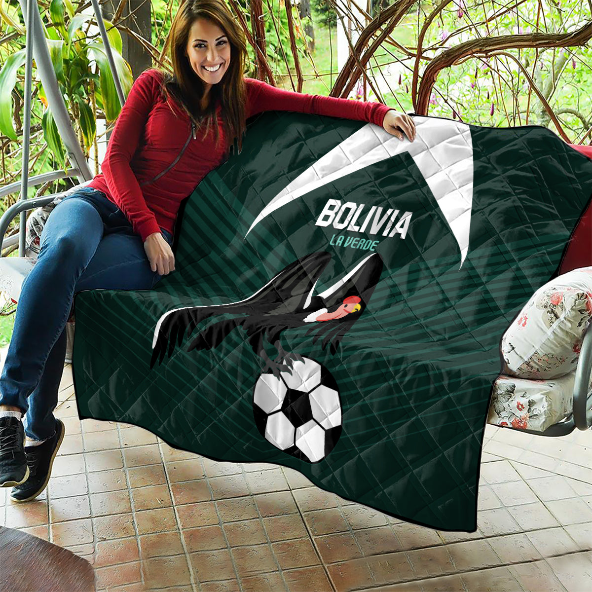 Bolivia 2024 Football Quilt La Verd Go Champion - Wonder Print Shop