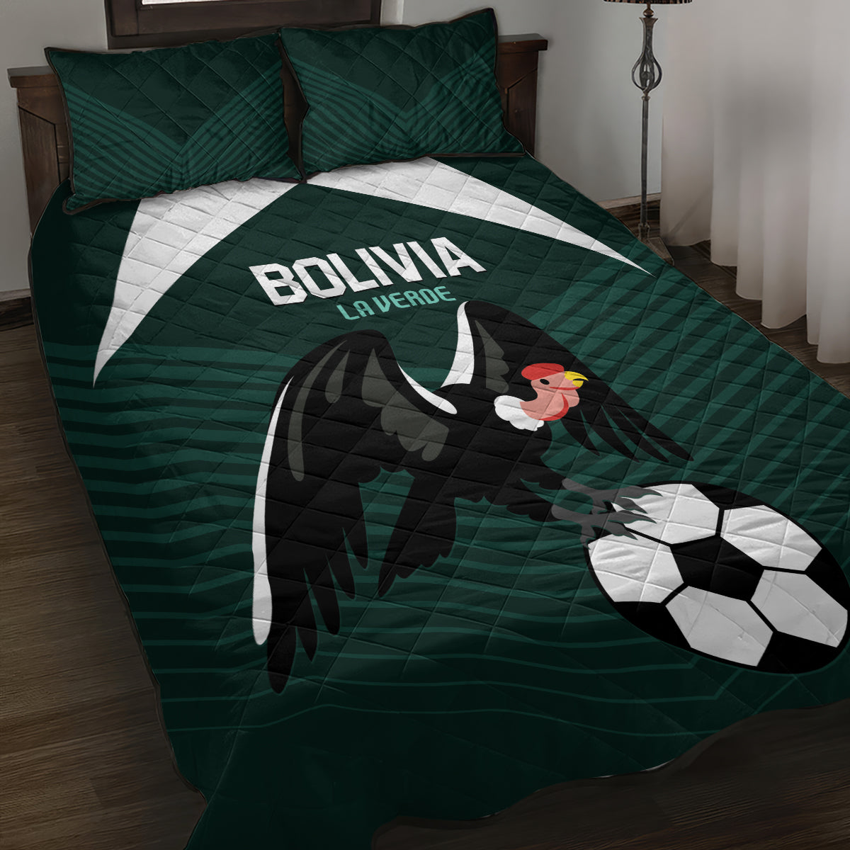 Bolivia 2024 Football Quilt Bed Set La Verd Go Champion