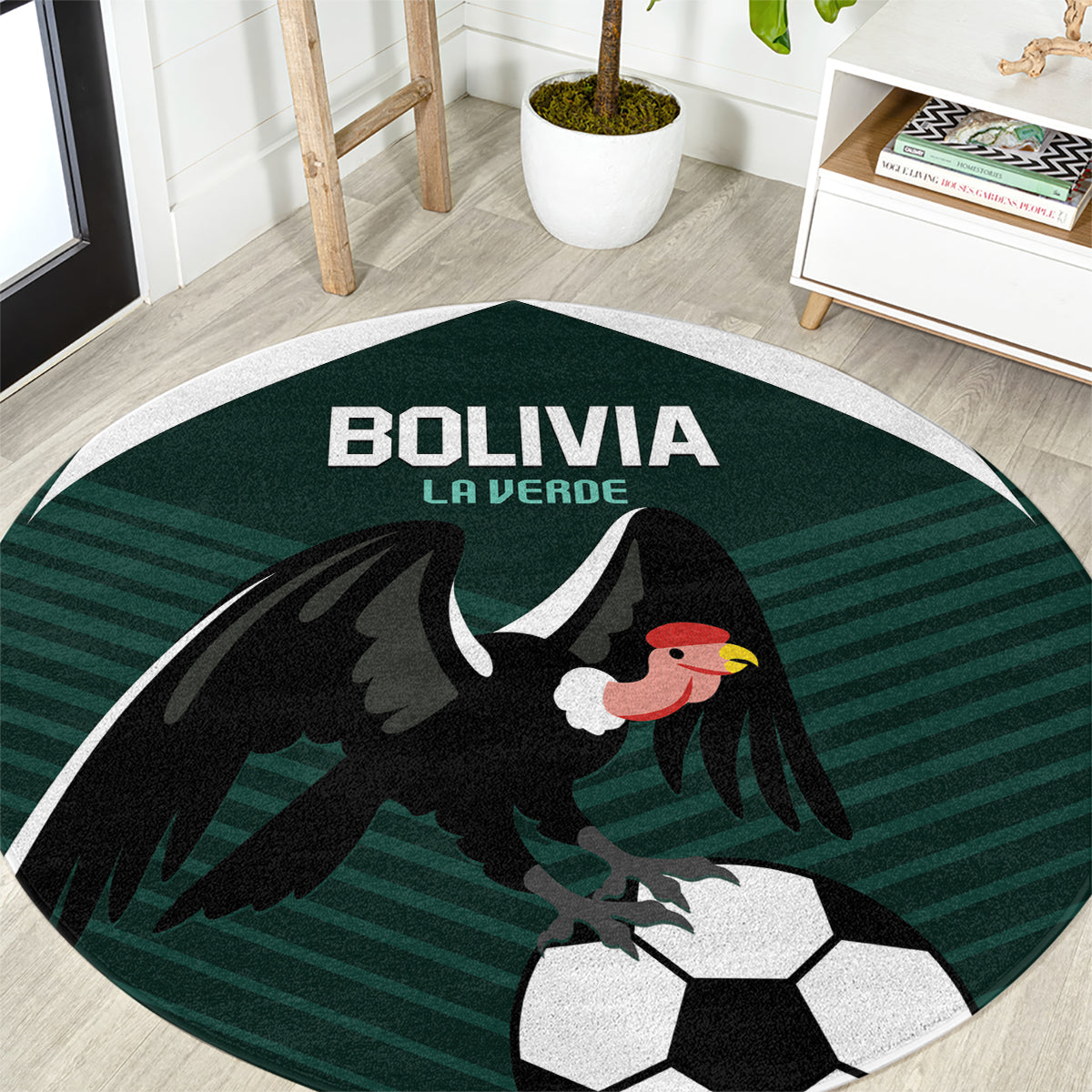 Bolivia 2024 Football Round Carpet La Verd Go Champion