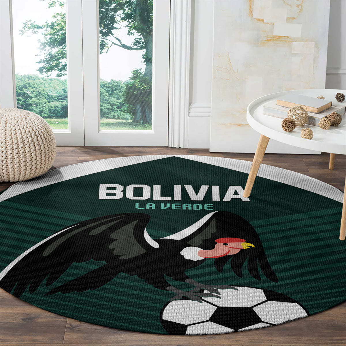 Bolivia 2024 Football Round Carpet La Verd Go Champion