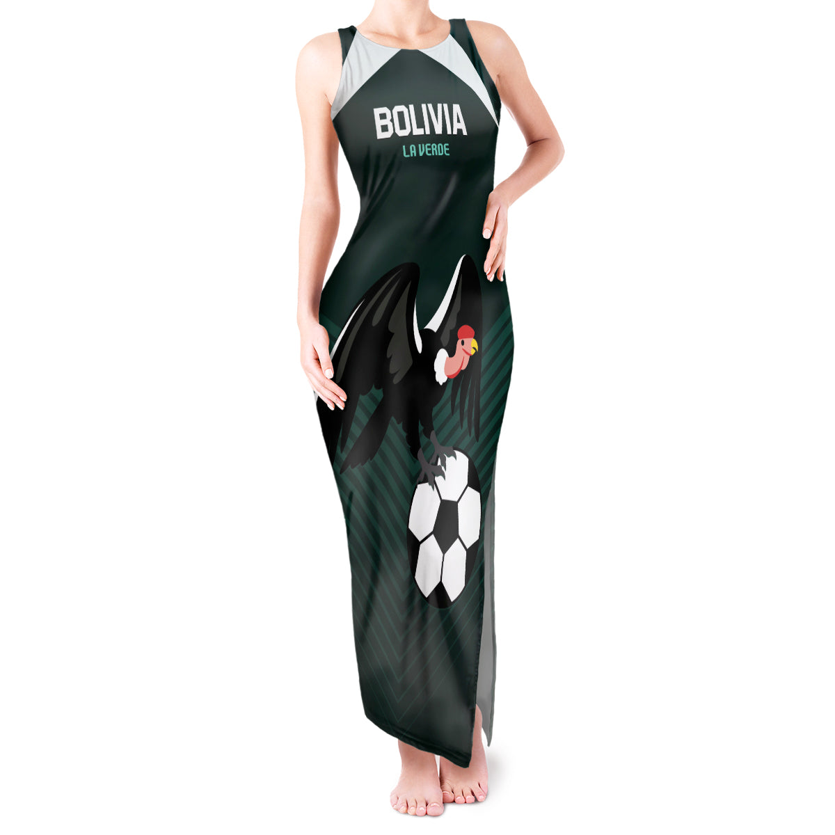 Personalized Bolivia 2024 Football Tank Maxi Dress La Verd Go Champion - Wonder Print Shop