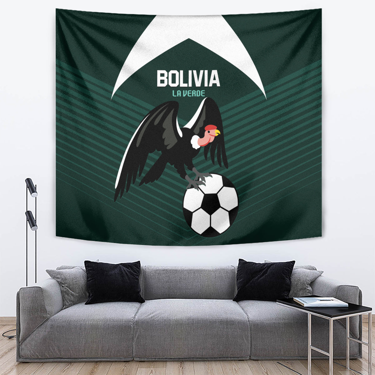 Bolivia 2024 Football Tapestry La Verd Go Champion - Wonder Print Shop
