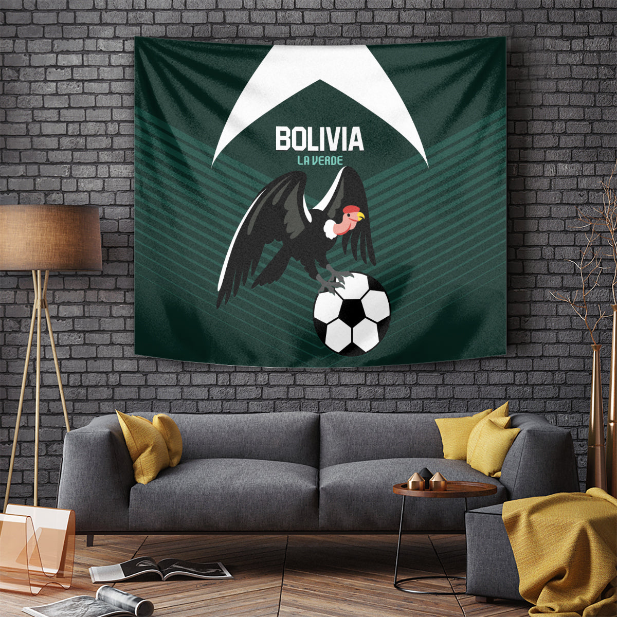 Bolivia 2024 Football Tapestry La Verd Go Champion - Wonder Print Shop
