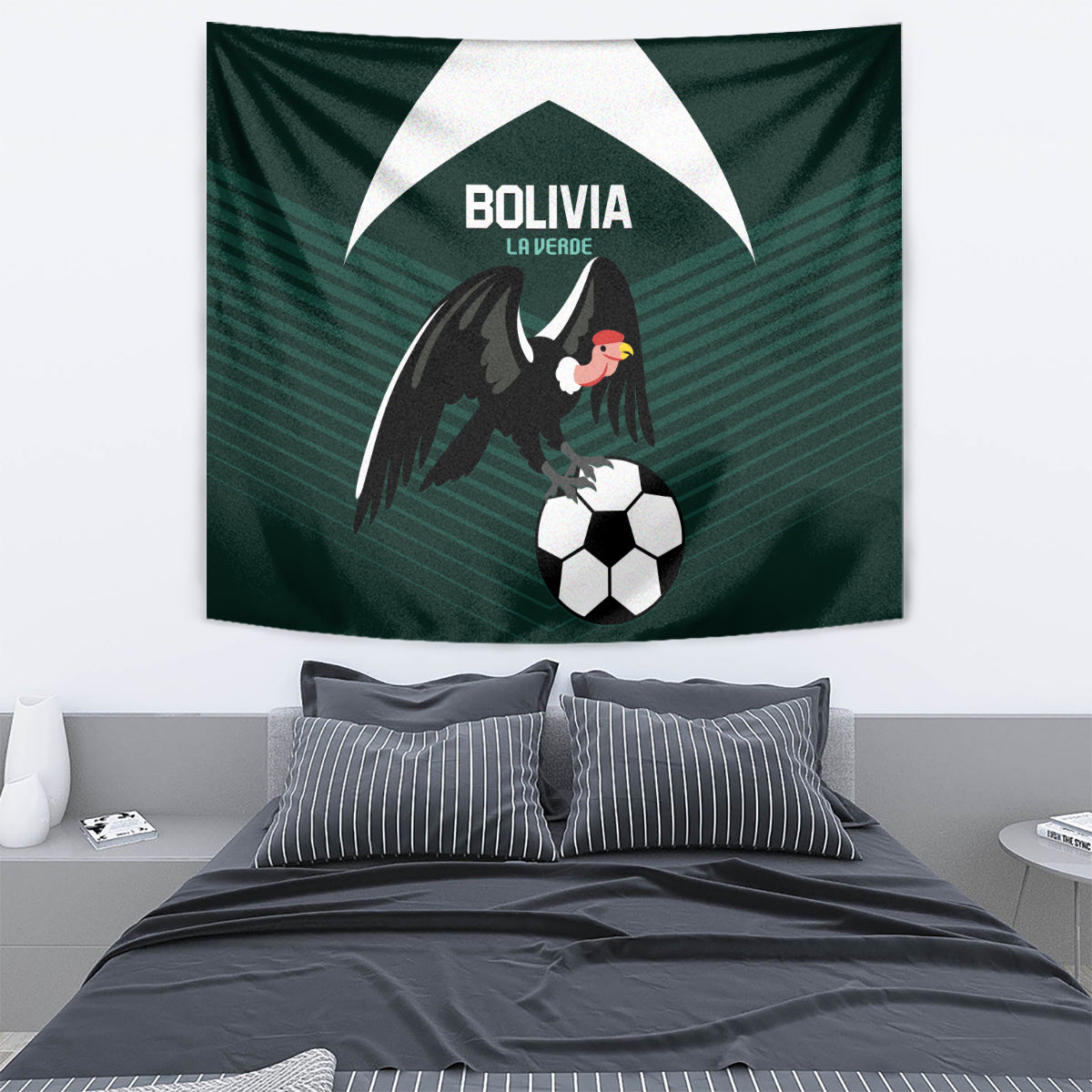 Bolivia 2024 Football Tapestry La Verd Go Champion - Wonder Print Shop