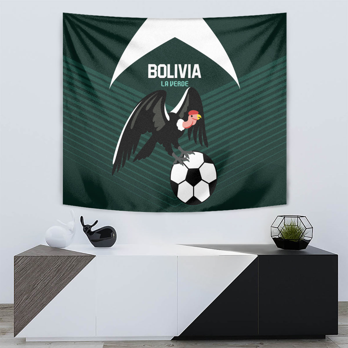 Bolivia 2024 Football Tapestry La Verd Go Champion - Wonder Print Shop