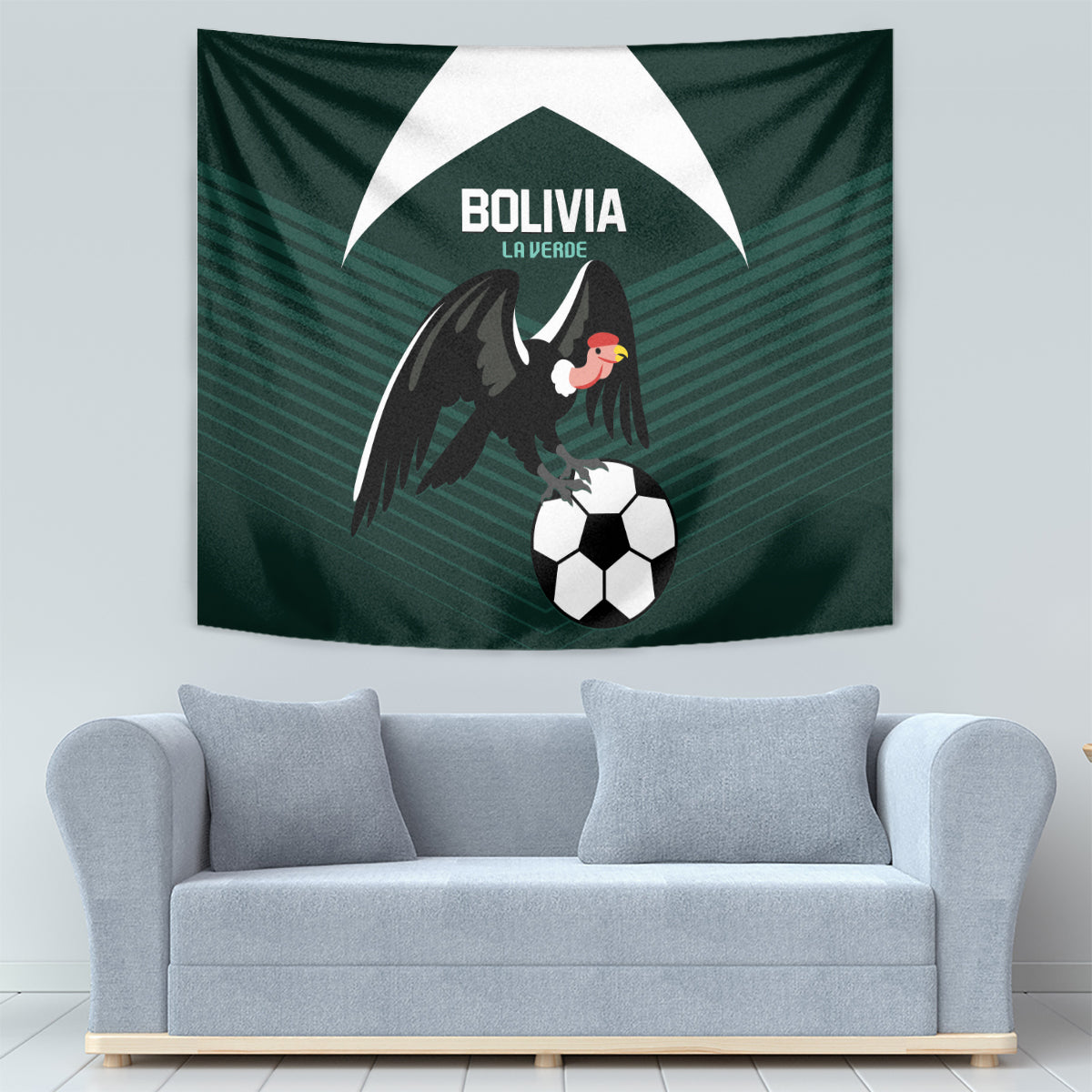 Bolivia 2024 Football Tapestry La Verd Go Champion - Wonder Print Shop