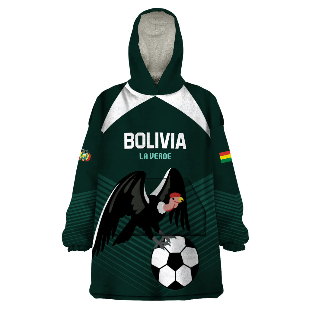 Personalized Bolivia 2024 Football Wearable Blanket Hoodie La Verd Go Champion