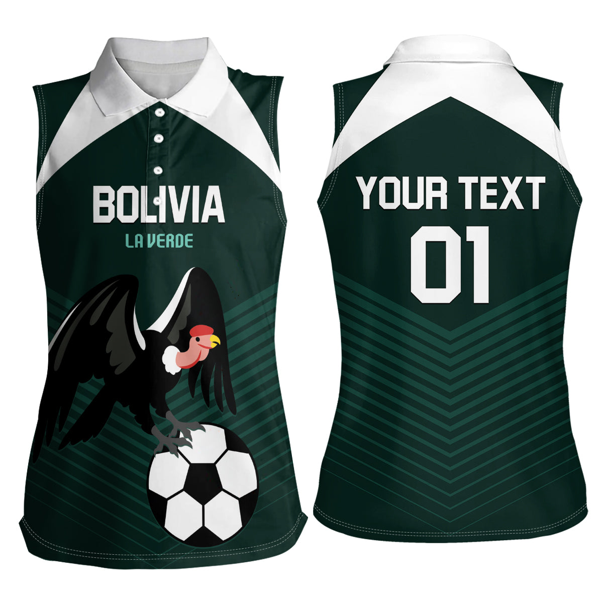 Personalized Bolivia 2024 Football Women Sleeveless Polo Shirt La Verd Go Champion - Wonder Print Shop