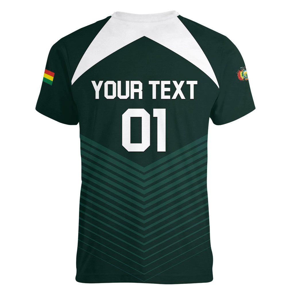 Personalized Bolivia 2024 Football Women V-Neck T-Shirt La Verd Go Champion - Wonder Print Shop