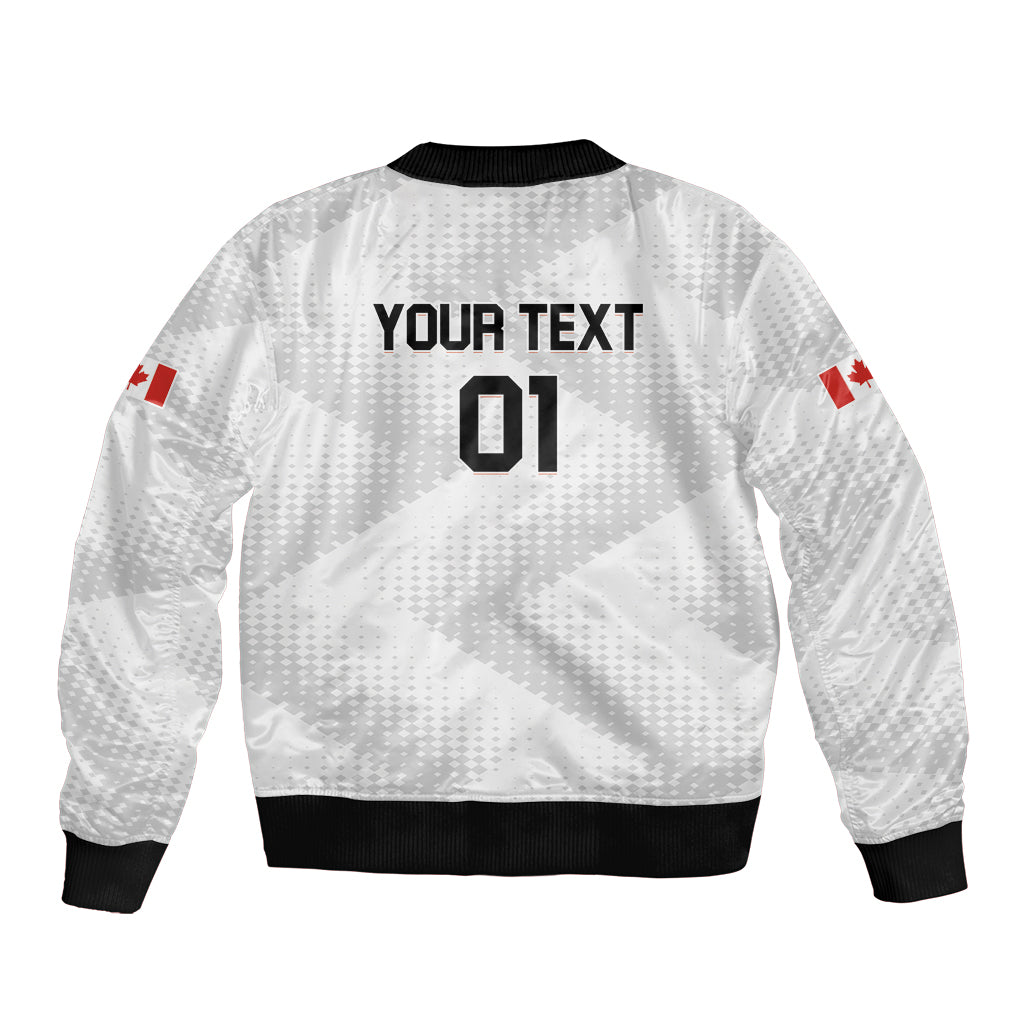 Personalized Canada 2024 Soccer Bomber Jacket Canadian Player Maple Leaf - Wonder Print Shop