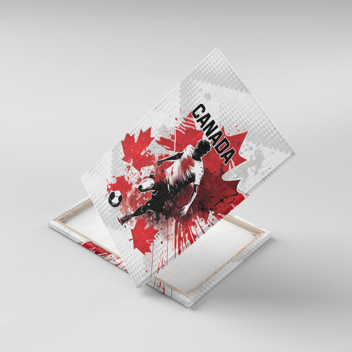 Canada 2024 Soccer Canvas Wall Art Canadian Player Maple Leaf - Wonder Print Shop