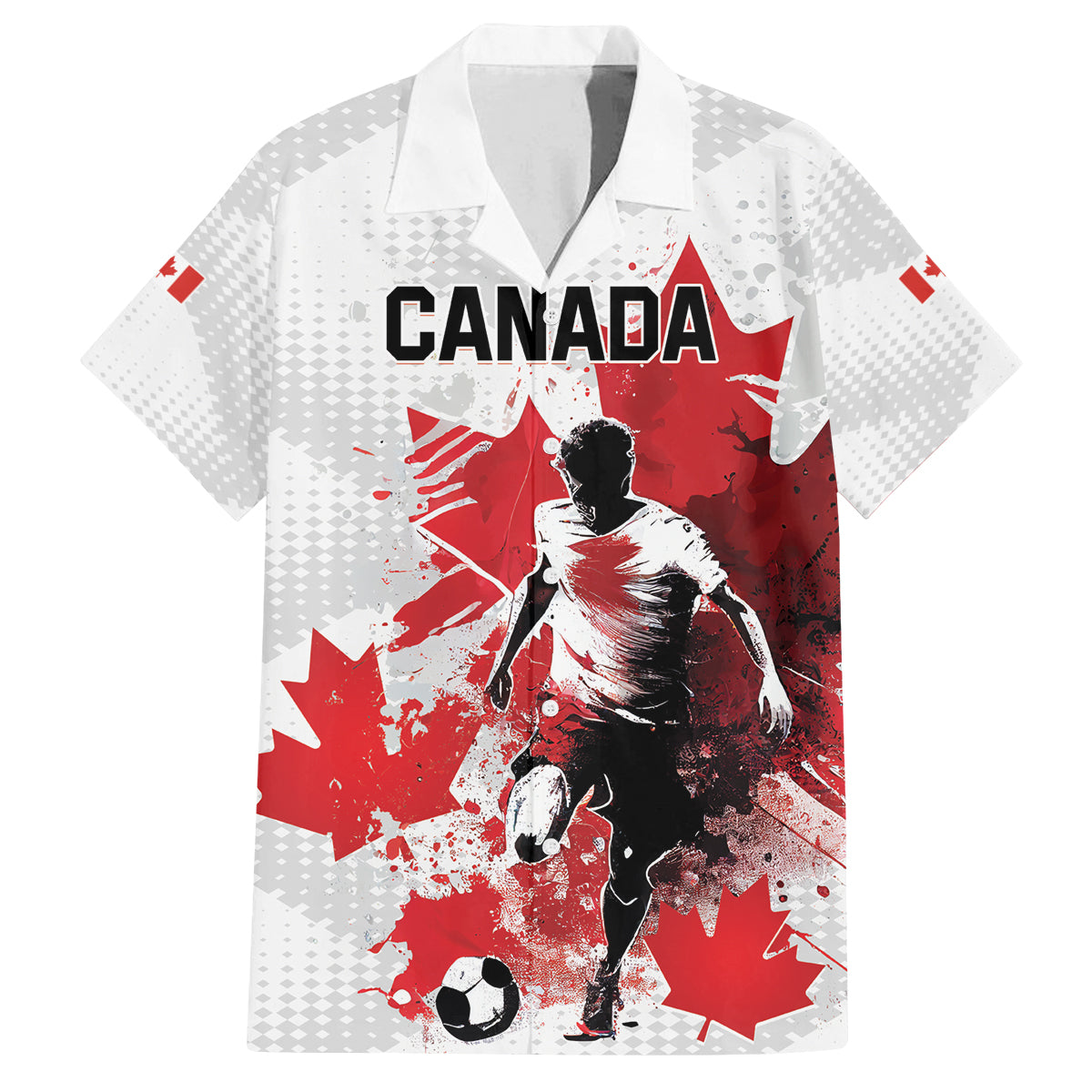 Personalized Canada 2024 Soccer Family Matching Long Sleeve Bodycon Dress and Hawaiian Shirt Canadian Player Maple Leaf - Wonder Print Shop
