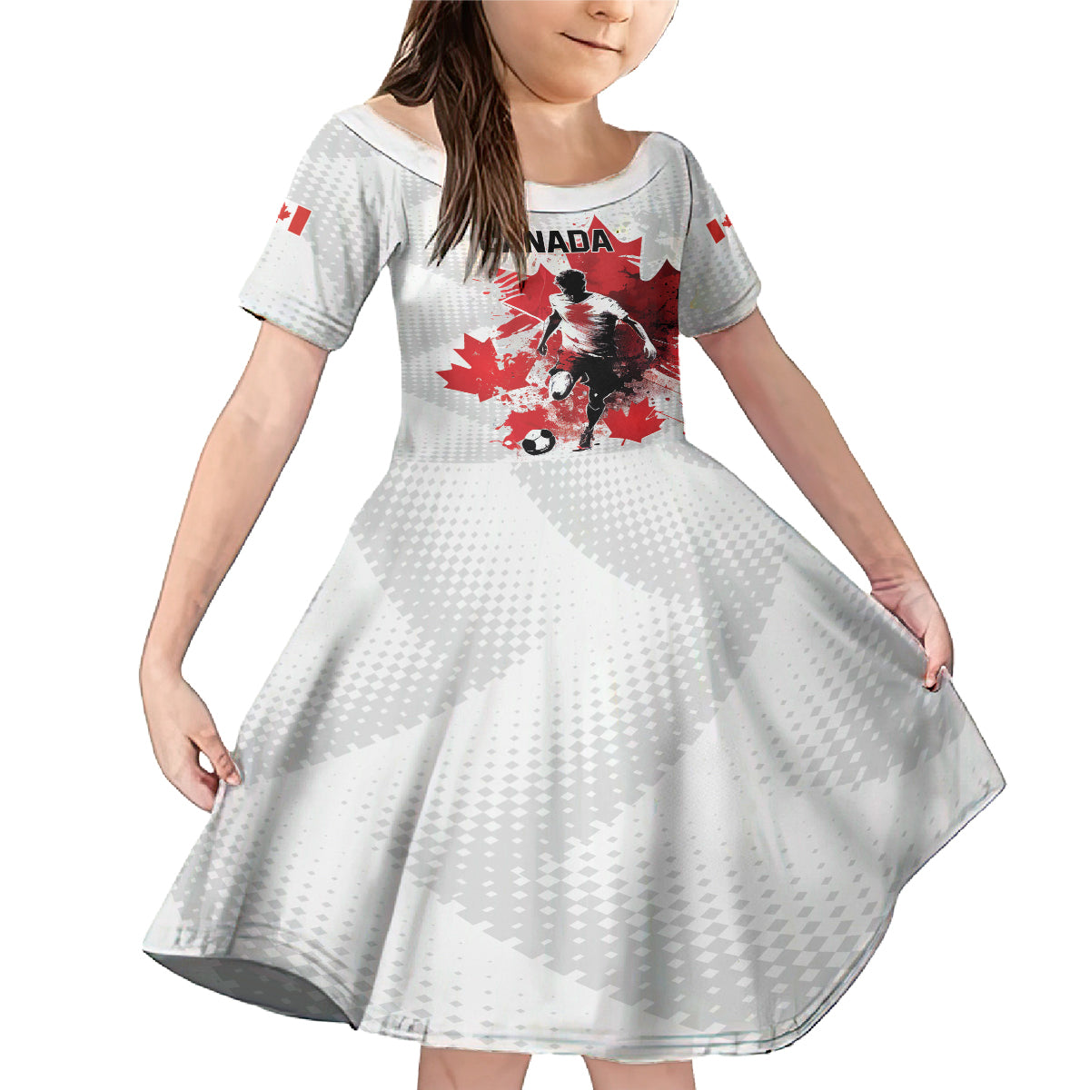 Personalized Canada 2024 Soccer Family Matching Mermaid Dress and Hawaiian Shirt Canadian Player Maple Leaf - Wonder Print Shop