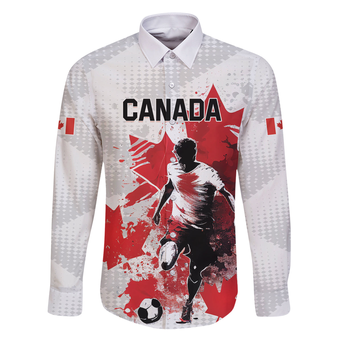 Personalized Canada 2024 Soccer Family Matching Puletasi and Hawaiian Shirt Canadian Player Maple Leaf - Wonder Print Shop