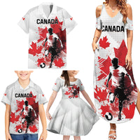 Personalized Canada 2024 Soccer Family Matching Summer Maxi Dress and Hawaiian Shirt Canadian Player Maple Leaf - Wonder Print Shop