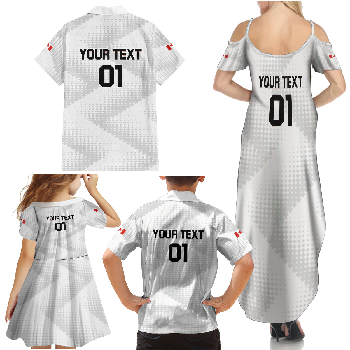 Personalized Canada 2024 Soccer Family Matching Summer Maxi Dress and Hawaiian Shirt Canadian Player Maple Leaf - Wonder Print Shop
