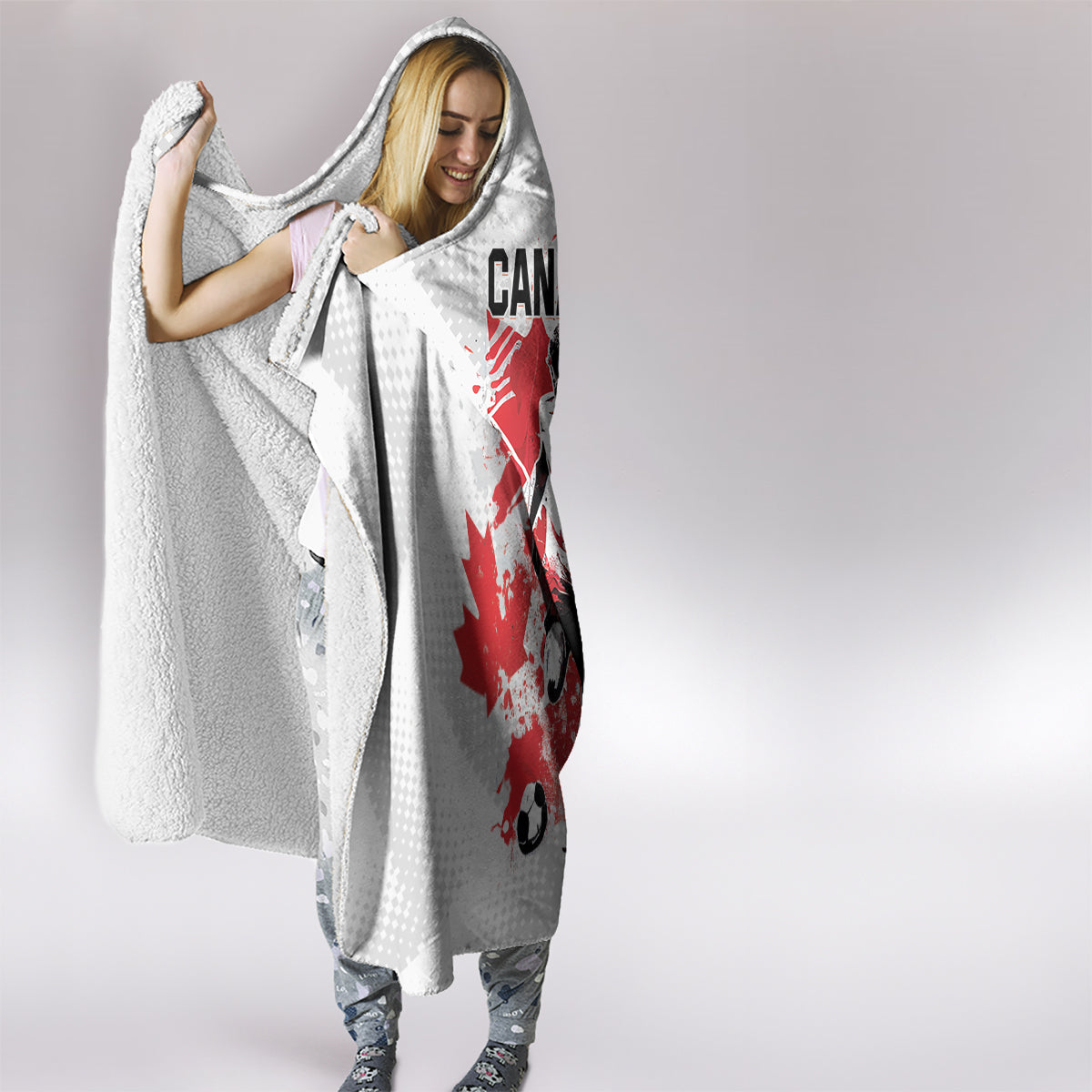 Canada 2024 Soccer Hooded Blanket Canadian Player Maple Leaf