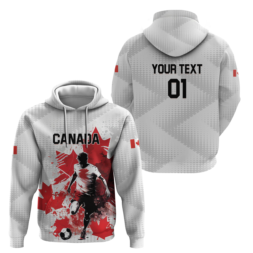 Personalized Canada 2024 Soccer Hoodie Canadian Player Maple Leaf - Wonder Print Shop
