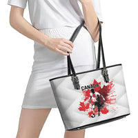 Canada 2024 Soccer Leather Tote Bag Canadian Player Maple Leaf - Wonder Print Shop
