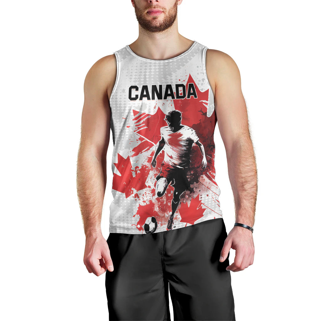 Personalized Canada 2024 Soccer Men Tank Top Canadian Player Maple Leaf - Wonder Print Shop