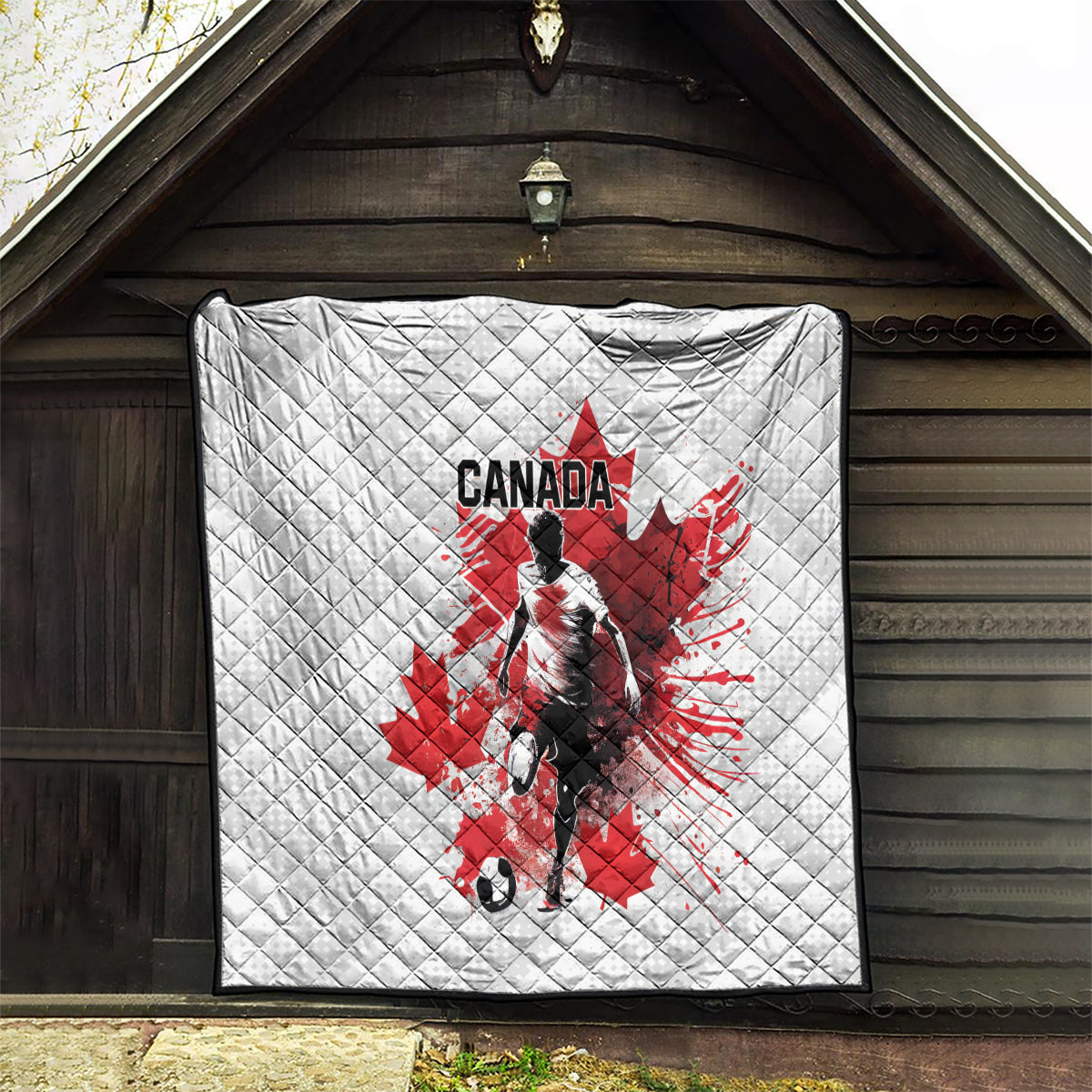 Canada 2024 Soccer Quilt Canadian Player Maple Leaf - Wonder Print Shop