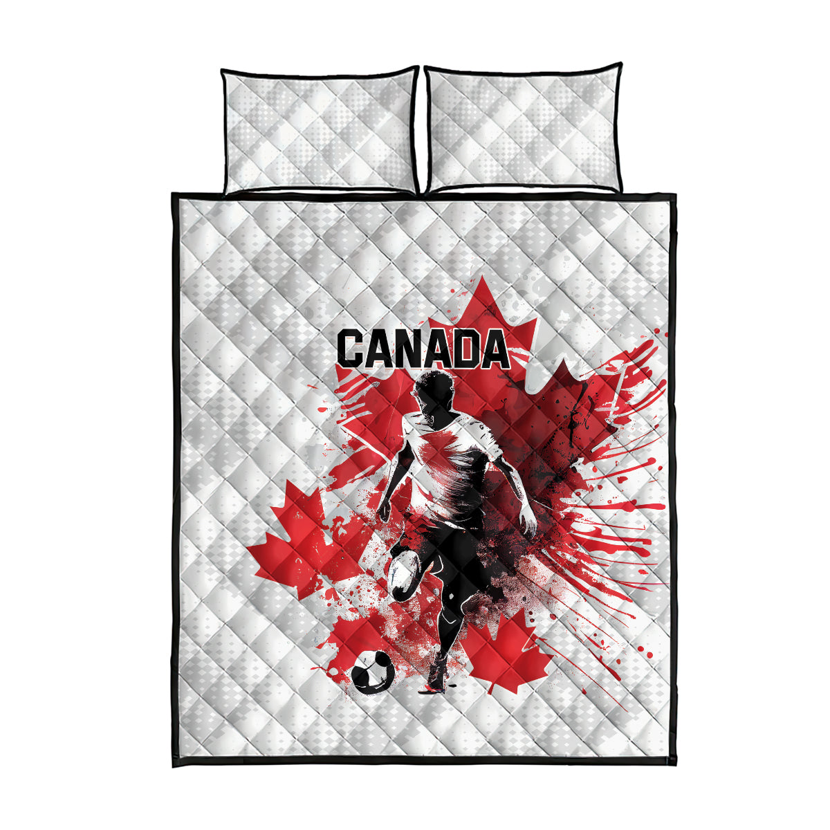 Canada 2024 Soccer Quilt Bed Set Canadian Player Maple Leaf - Wonder Print Shop