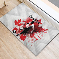 Canada 2024 Soccer Rubber Doormat Canadian Player Maple Leaf - Wonder Print Shop